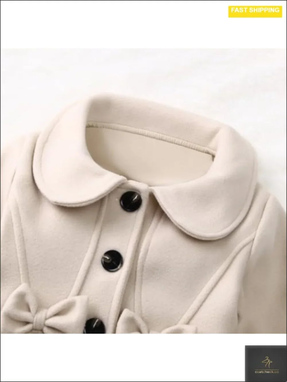 Toddler Baby Girls Wool Blend Coat Long Sleeve A-Line Jacket Fall Winter